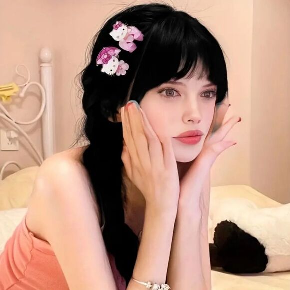 HELLO KITTY hair clips for women and girls cartoon sanrio clips - Picture 2 of 6